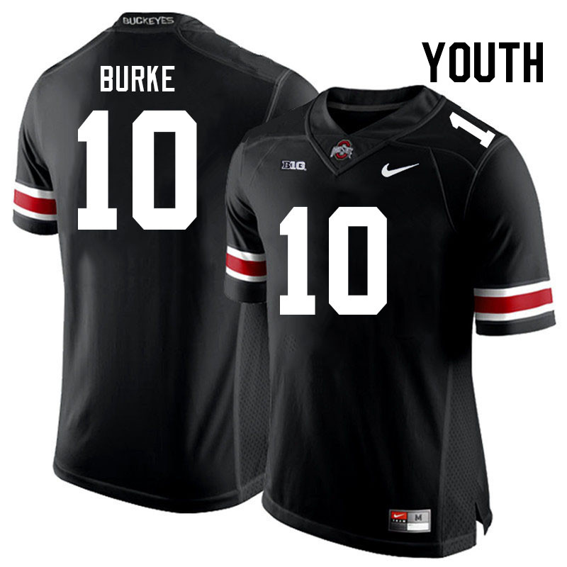 Ohio State Buckeyes Denzel Burke Youth #10 Black Authentic Stitched College Football Jersey